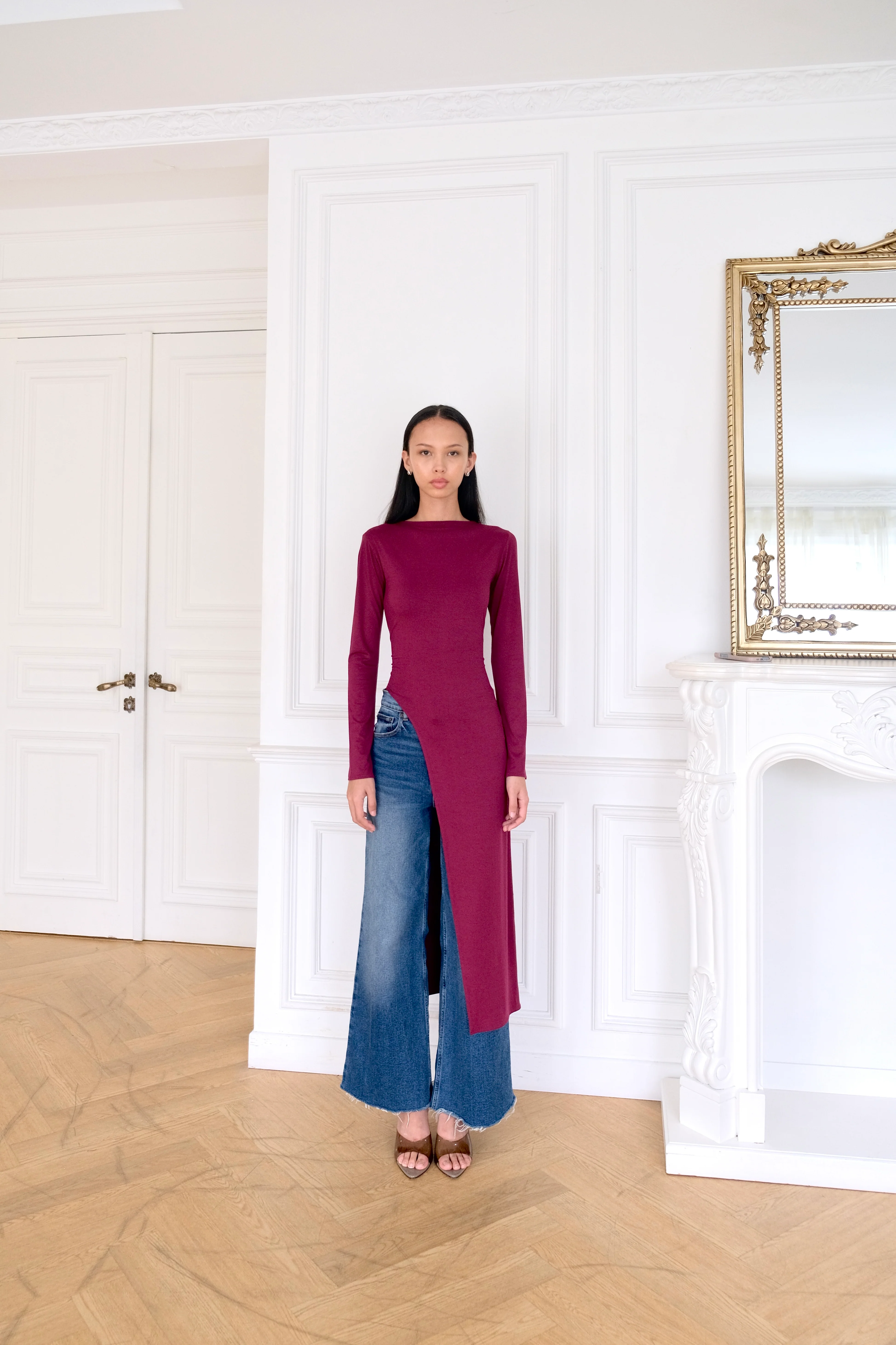 ARI Asymmetrical Long Top in Berry - Image 3