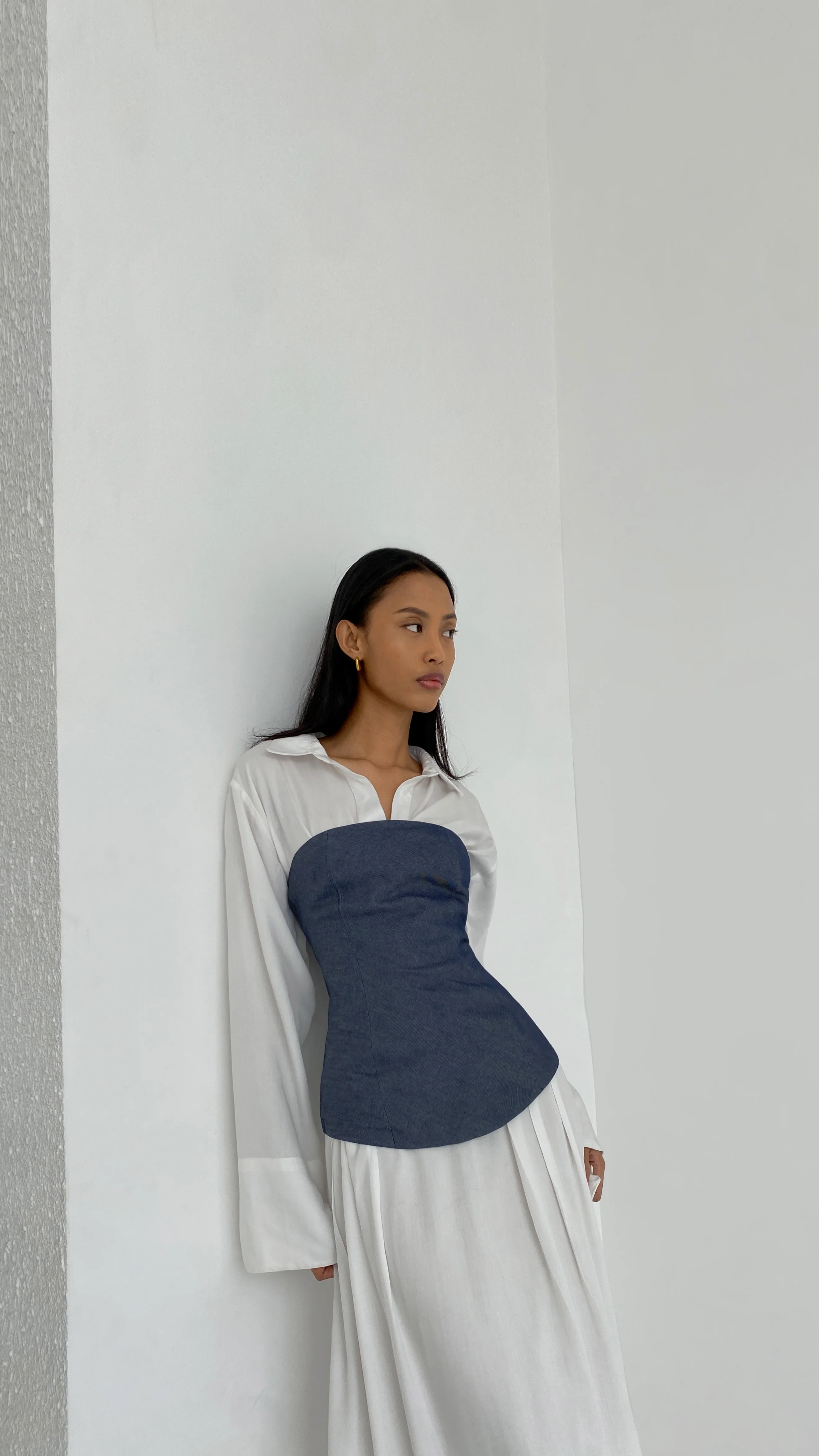 Cotton Denim Corset - Image 3