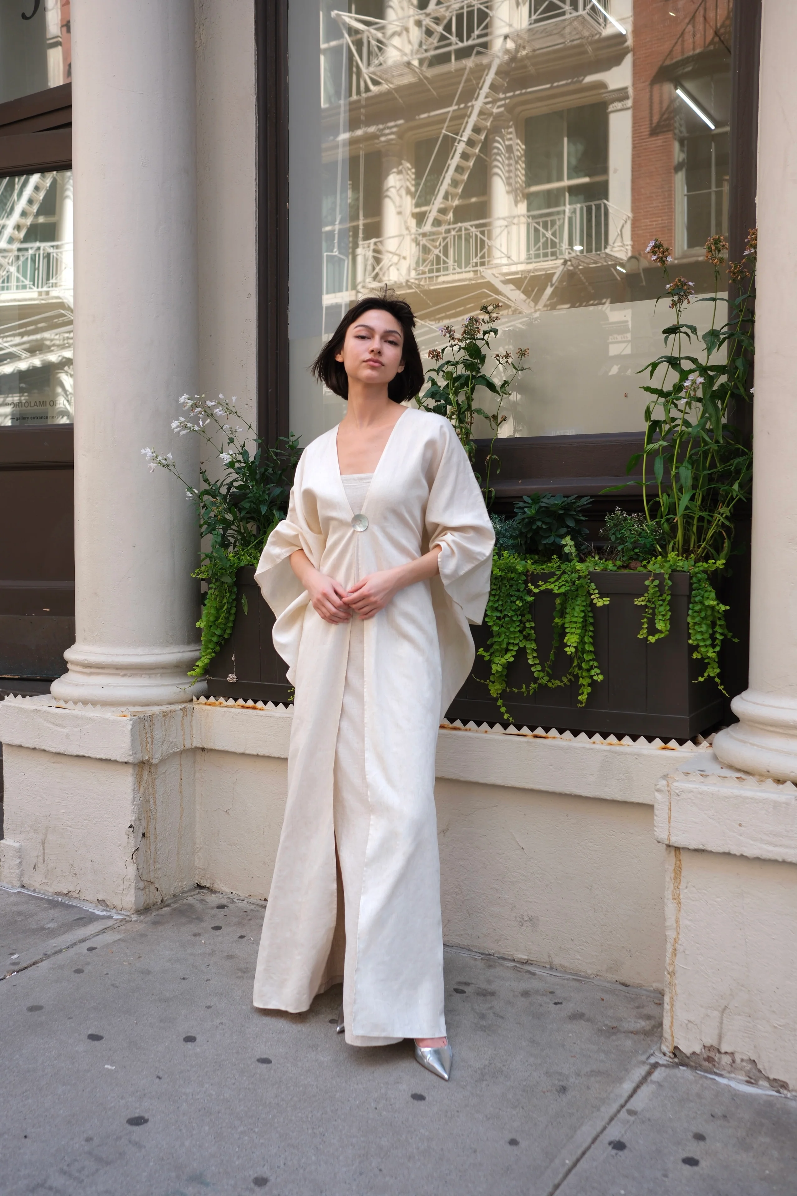DALIA Silk-Linen Tied Outerwear - Image 7