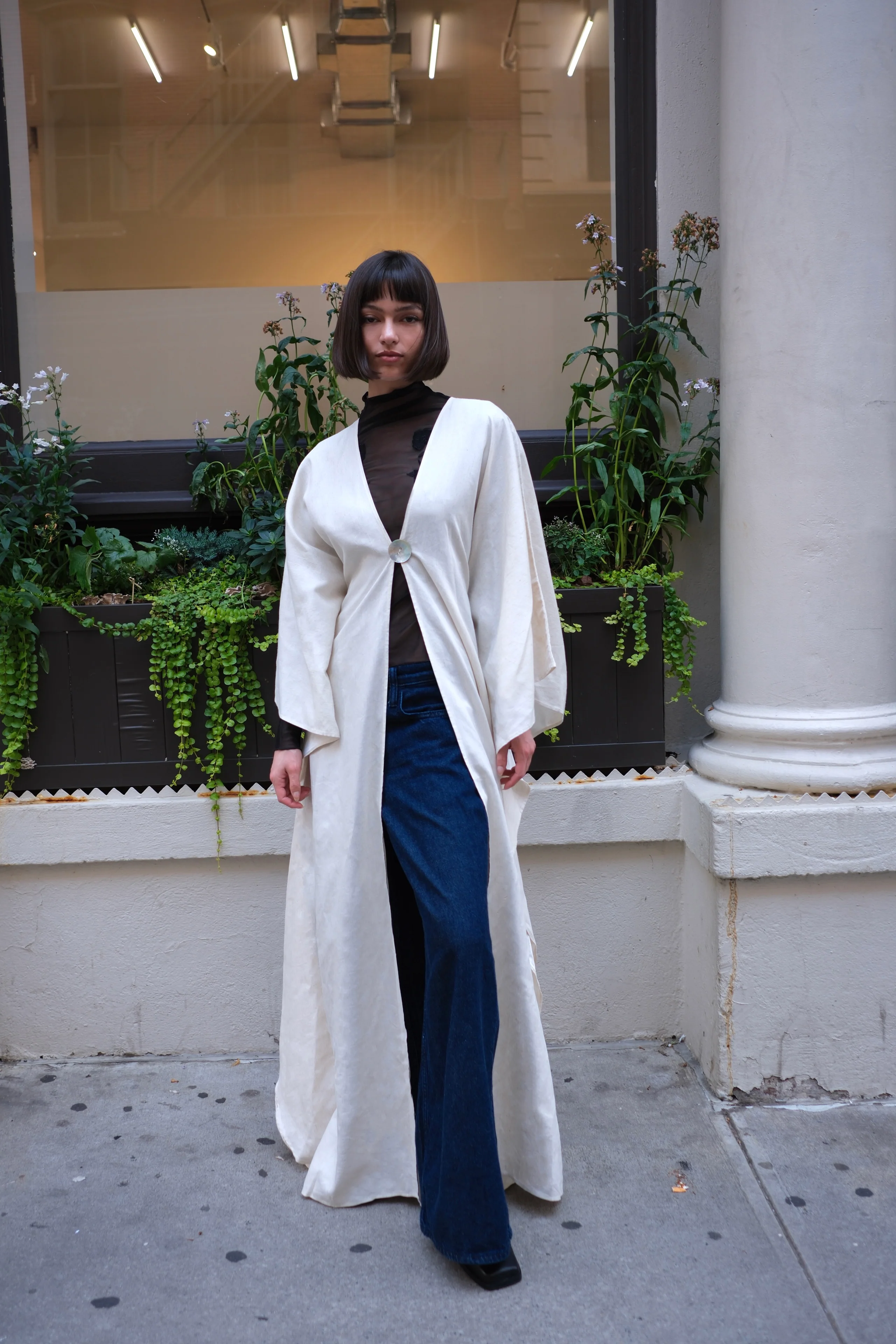 DALIA Silk-Linen Tied Outerwear - Image 8