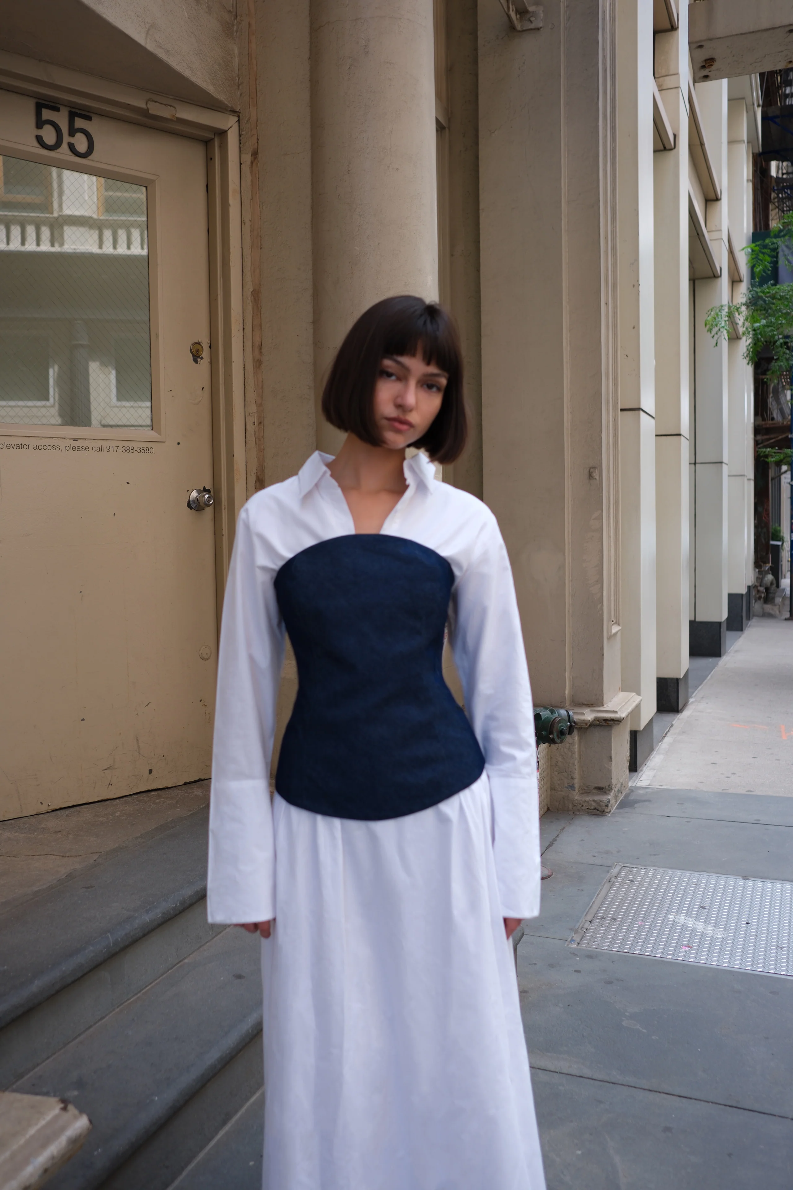 Cotton Denim Corset - Image 4