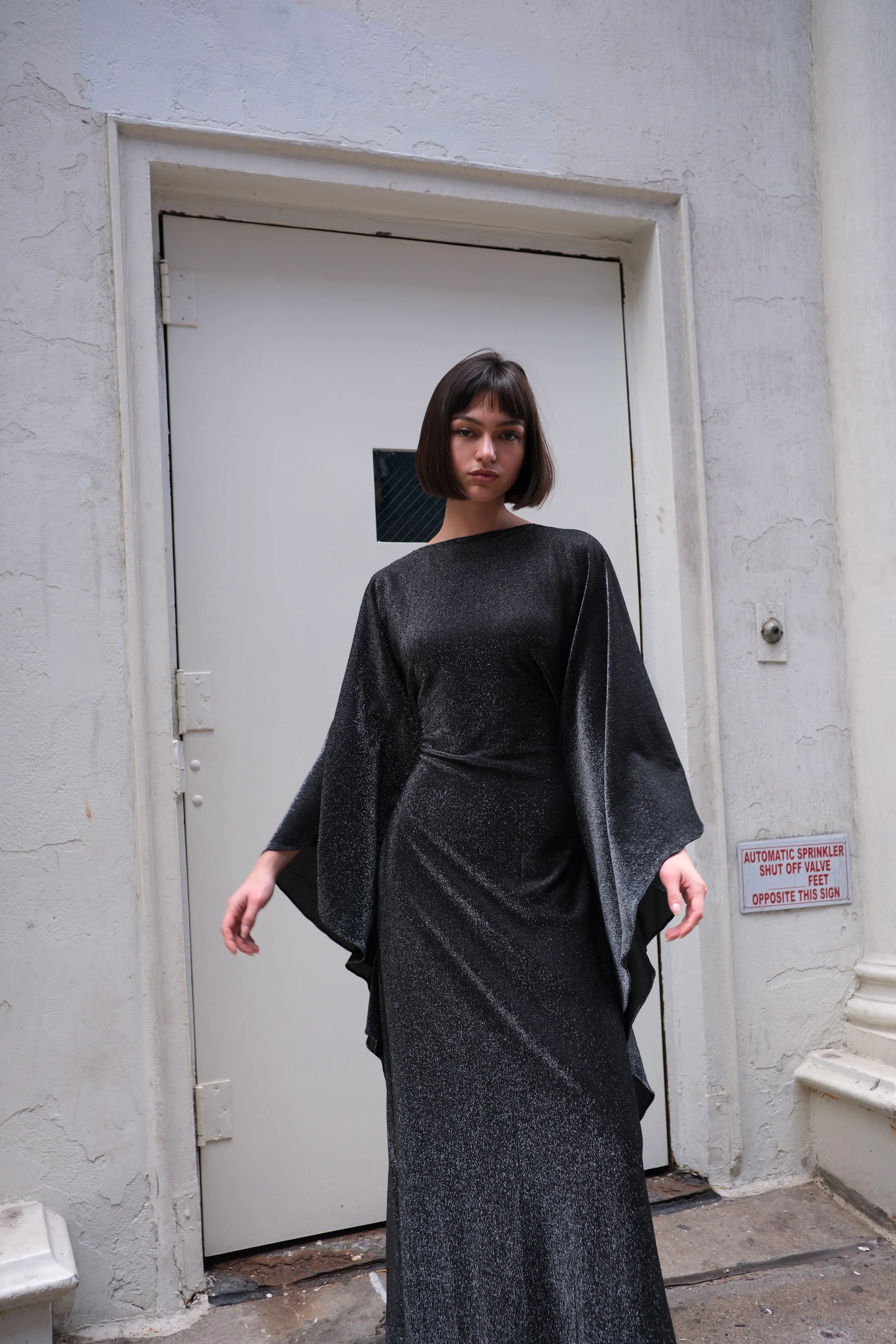 ORION Kaftan Dress | A shimmery black kaftan dress - Image 4