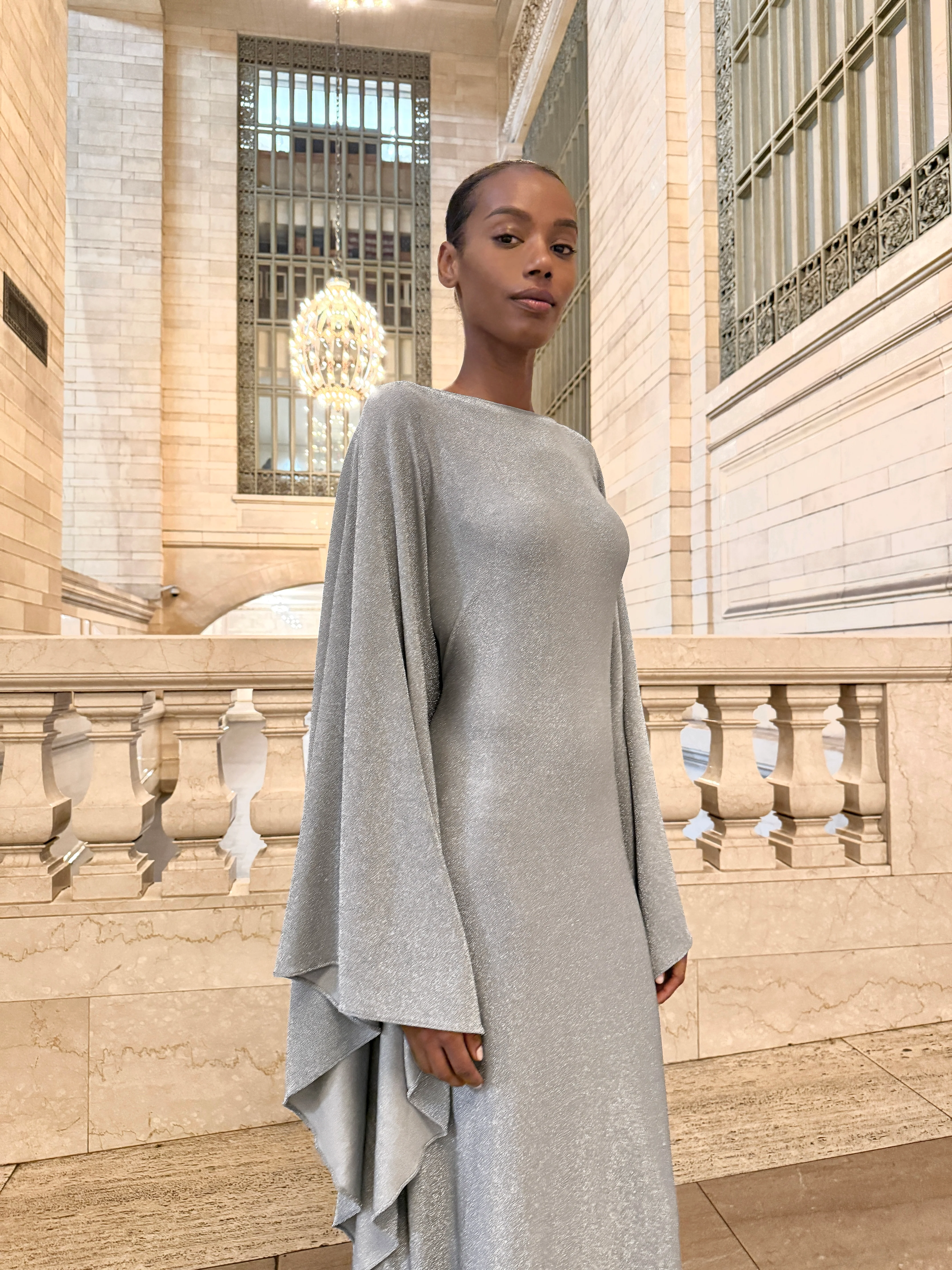 MOONLIGHT Kaftan Dress | A shimmery silver kaftan dress | Final Batch - Image 4