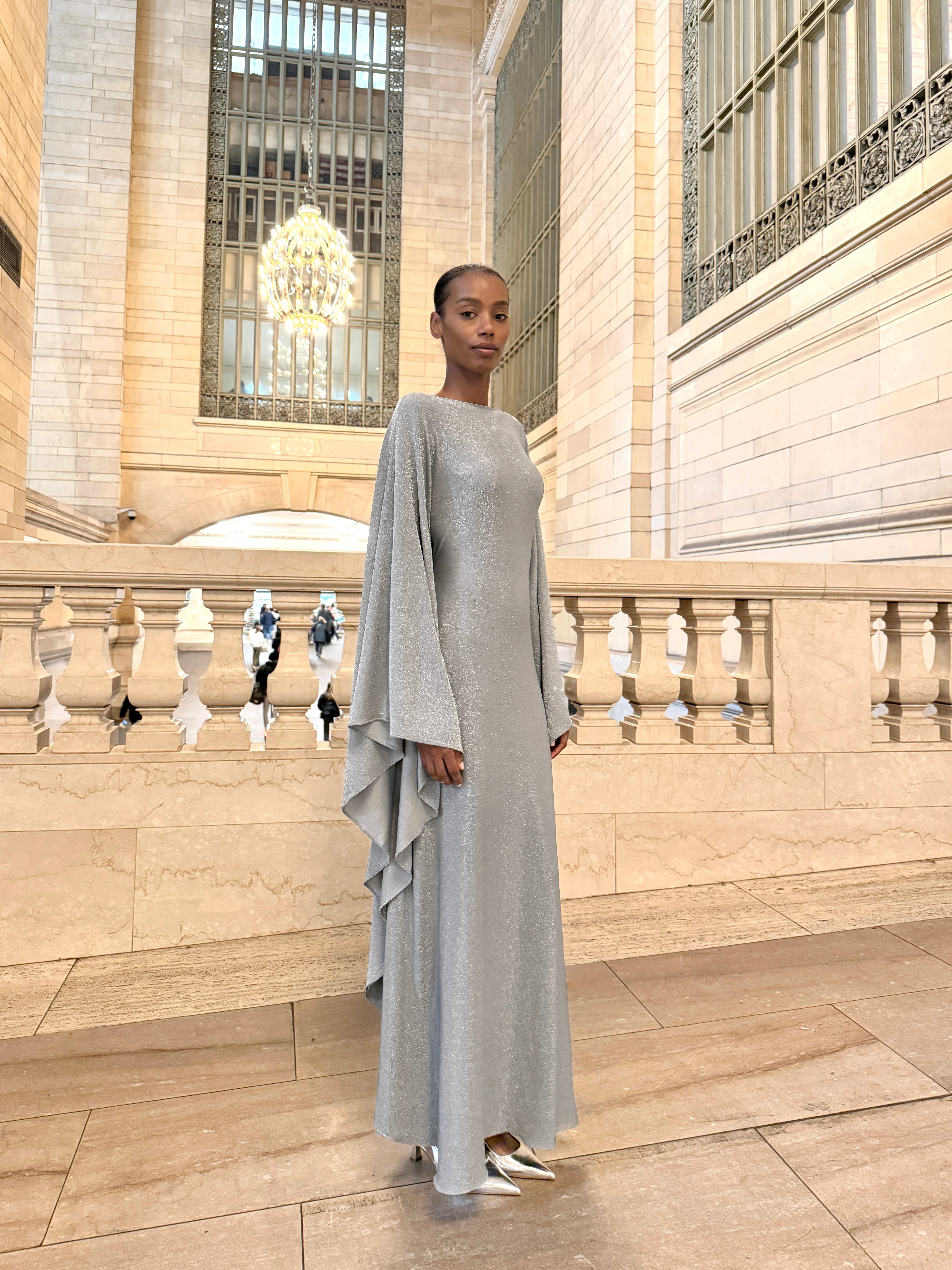 MOONLIGHT Kaftan Dress | A shimmery silver kaftan dress | Final Batch - Image 5
