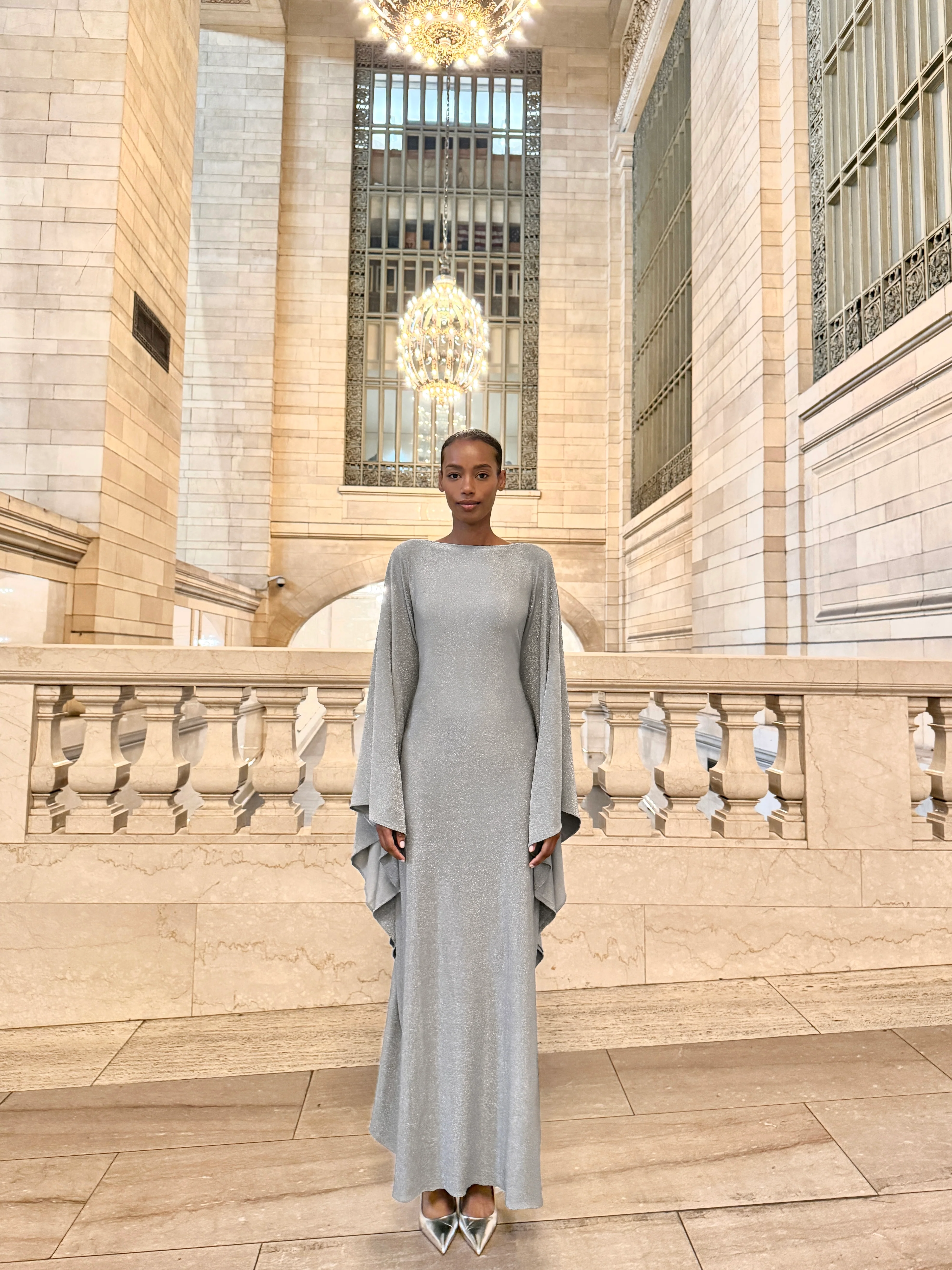 MOONLIGHT Kaftan Dress | A shimmery silver kaftan dress | Final Batch - Image 6