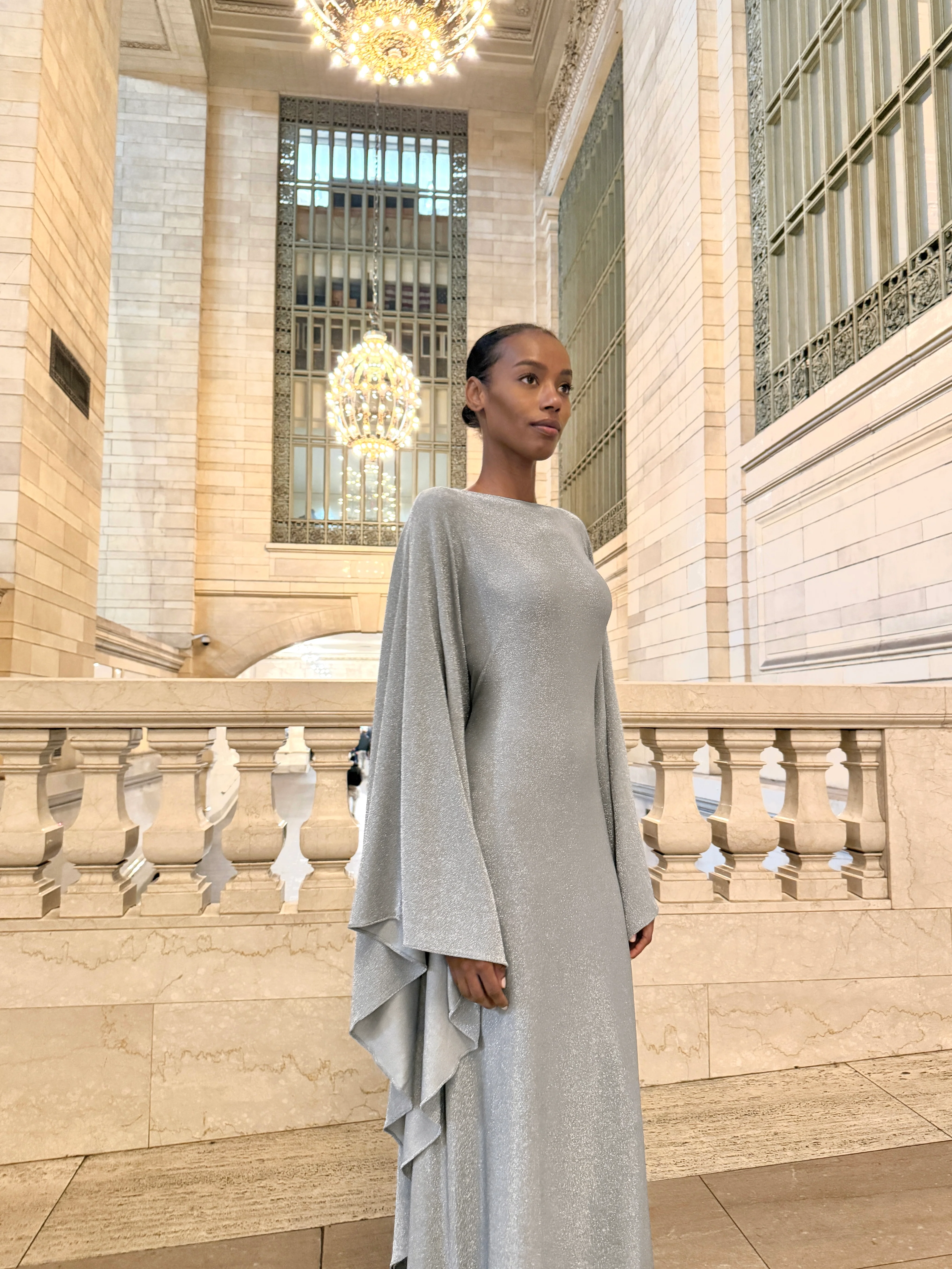 MOONLIGHT Kaftan Dress | A shimmery silver kaftan dress | Final Batch - Image 7