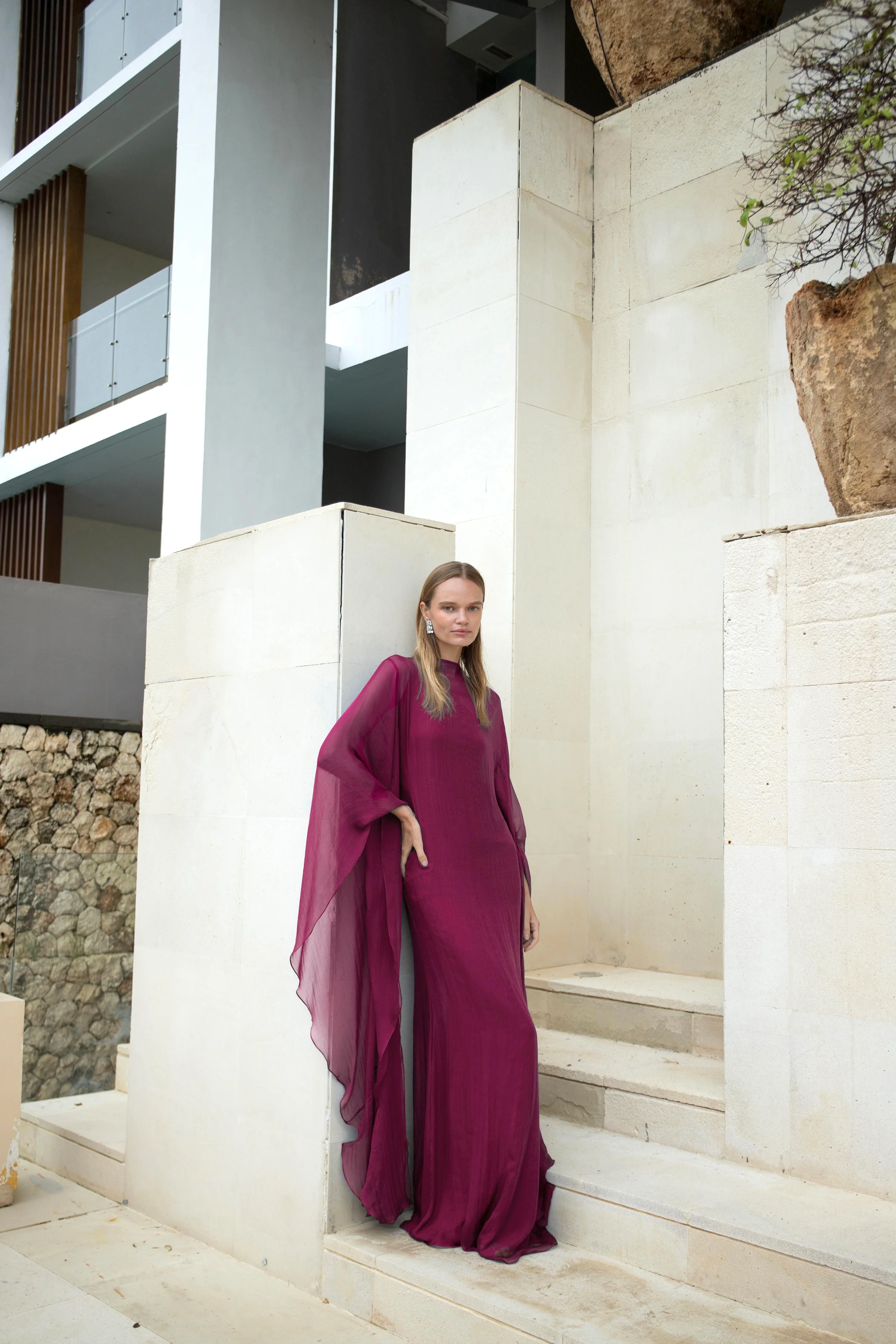 Pure Silk Dress in Burgundy | Preorder ships in ~2 weeks - Image 5
