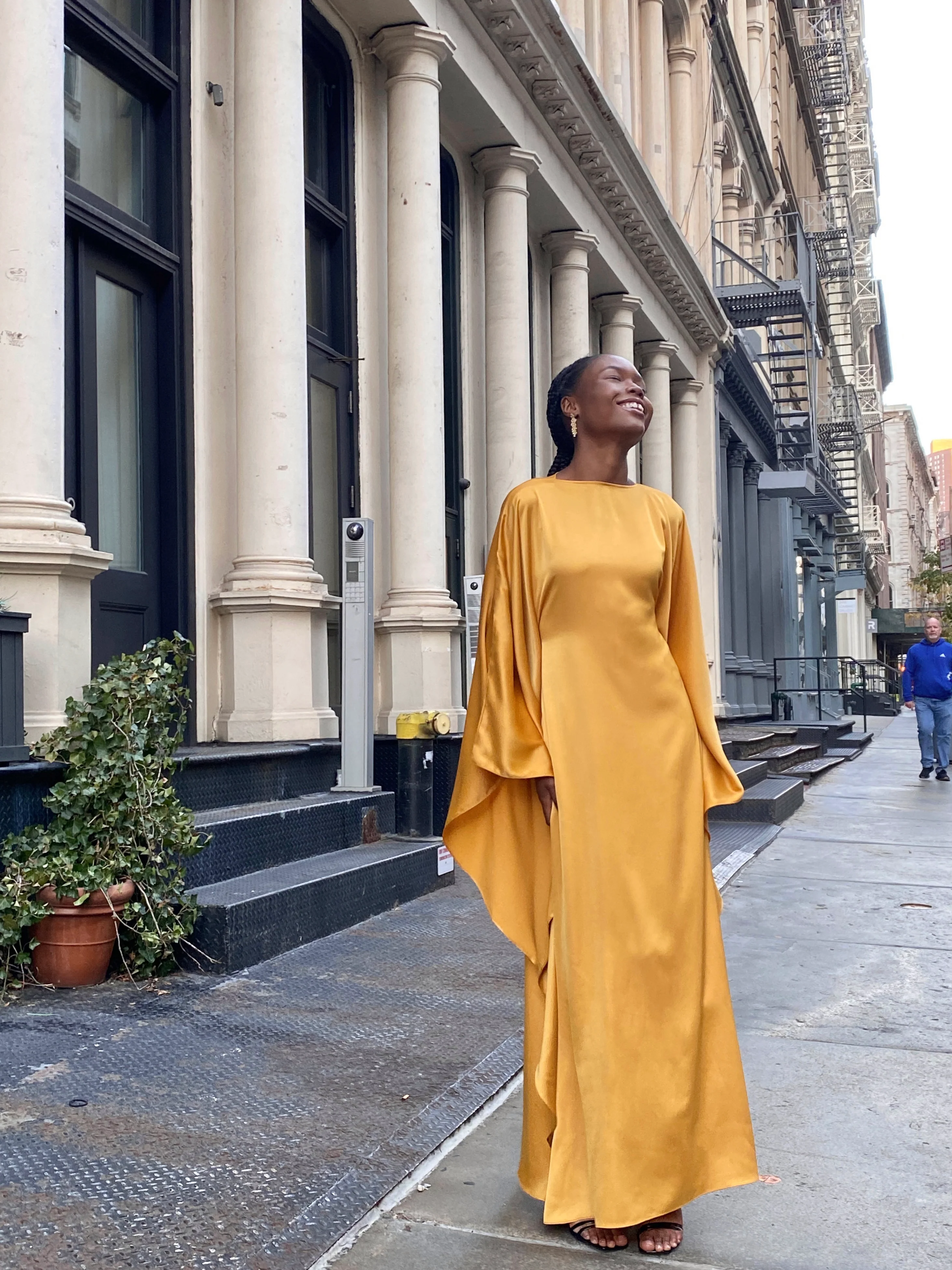 Honey Satin Kaftan Dress - Image 3