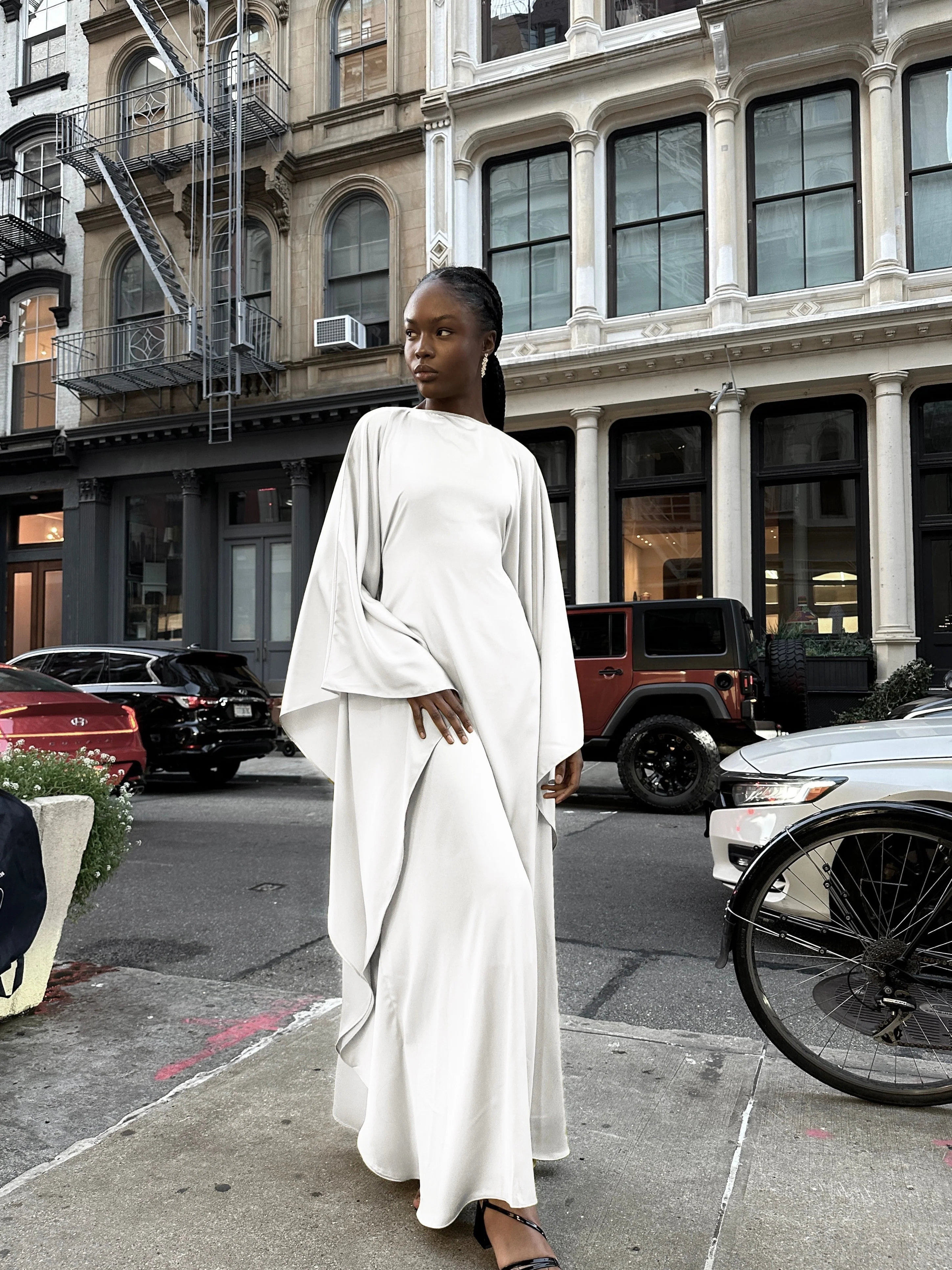 Pearl Satin Kaftan Dress - Image 4