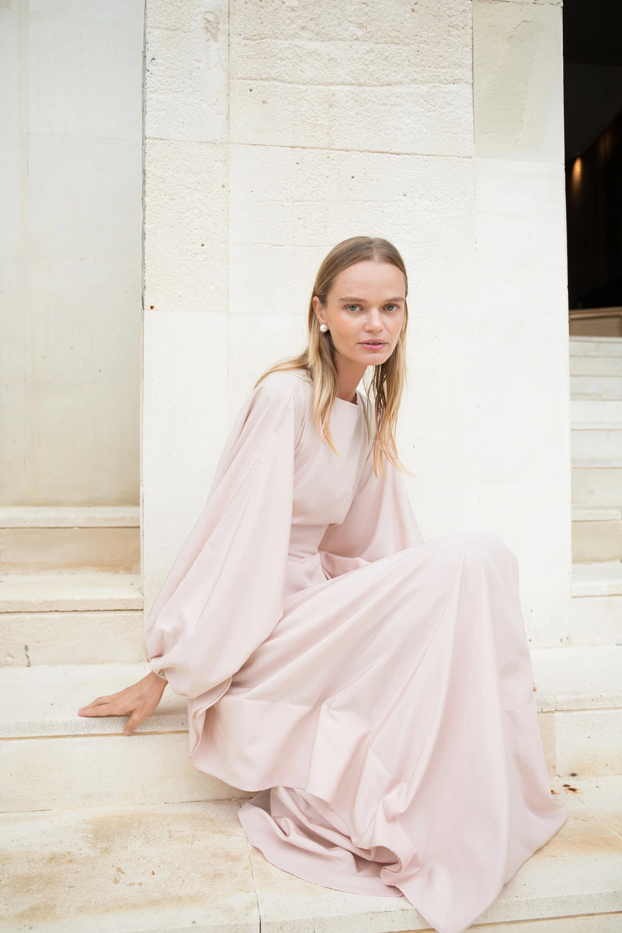 Silk Puff Kaftan in Dusty Rose | Final Batch - Image 3