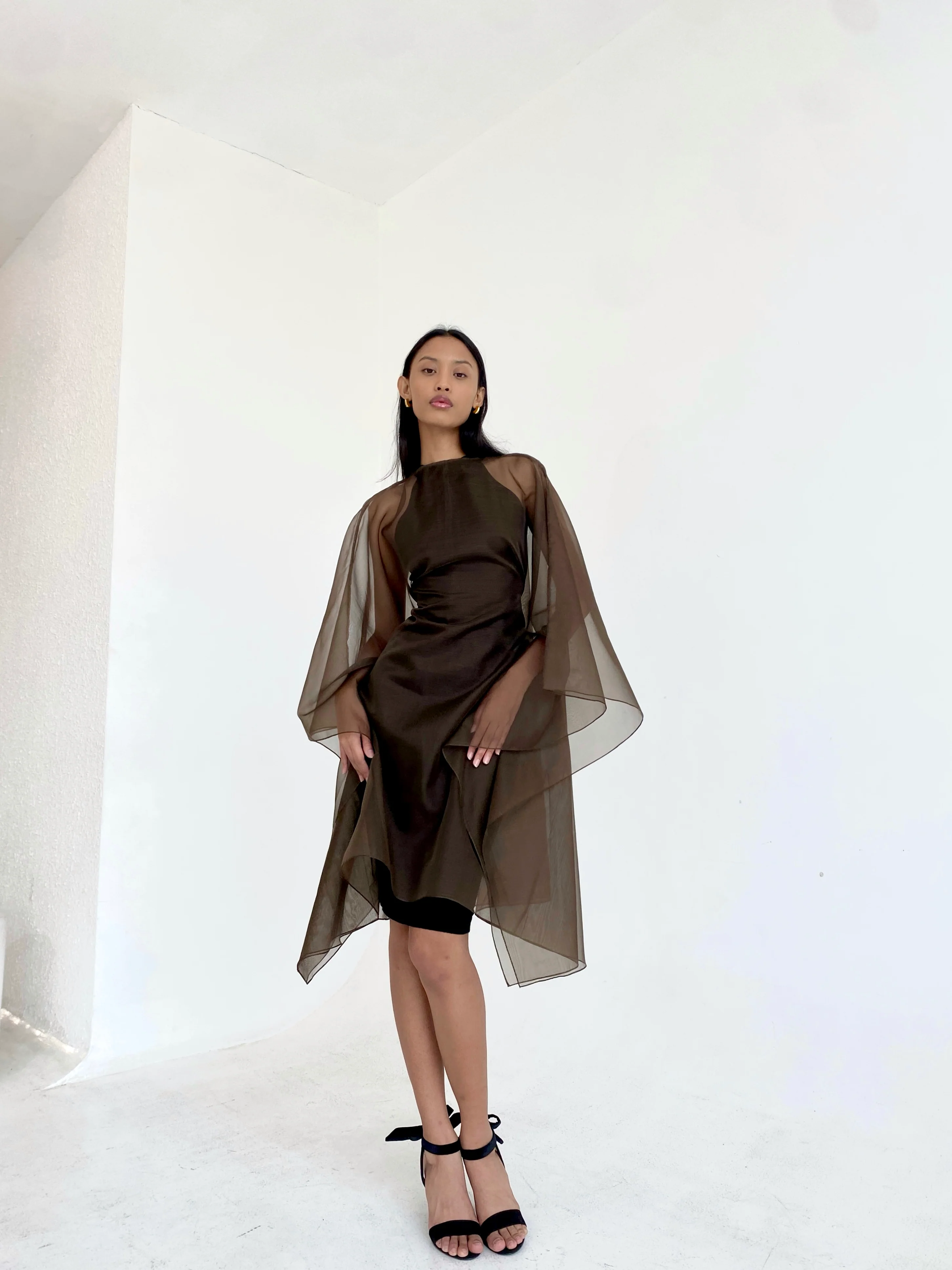 Silk Organza Dress in Cocoa | Preorder ships in ~2 weeks - Image 3