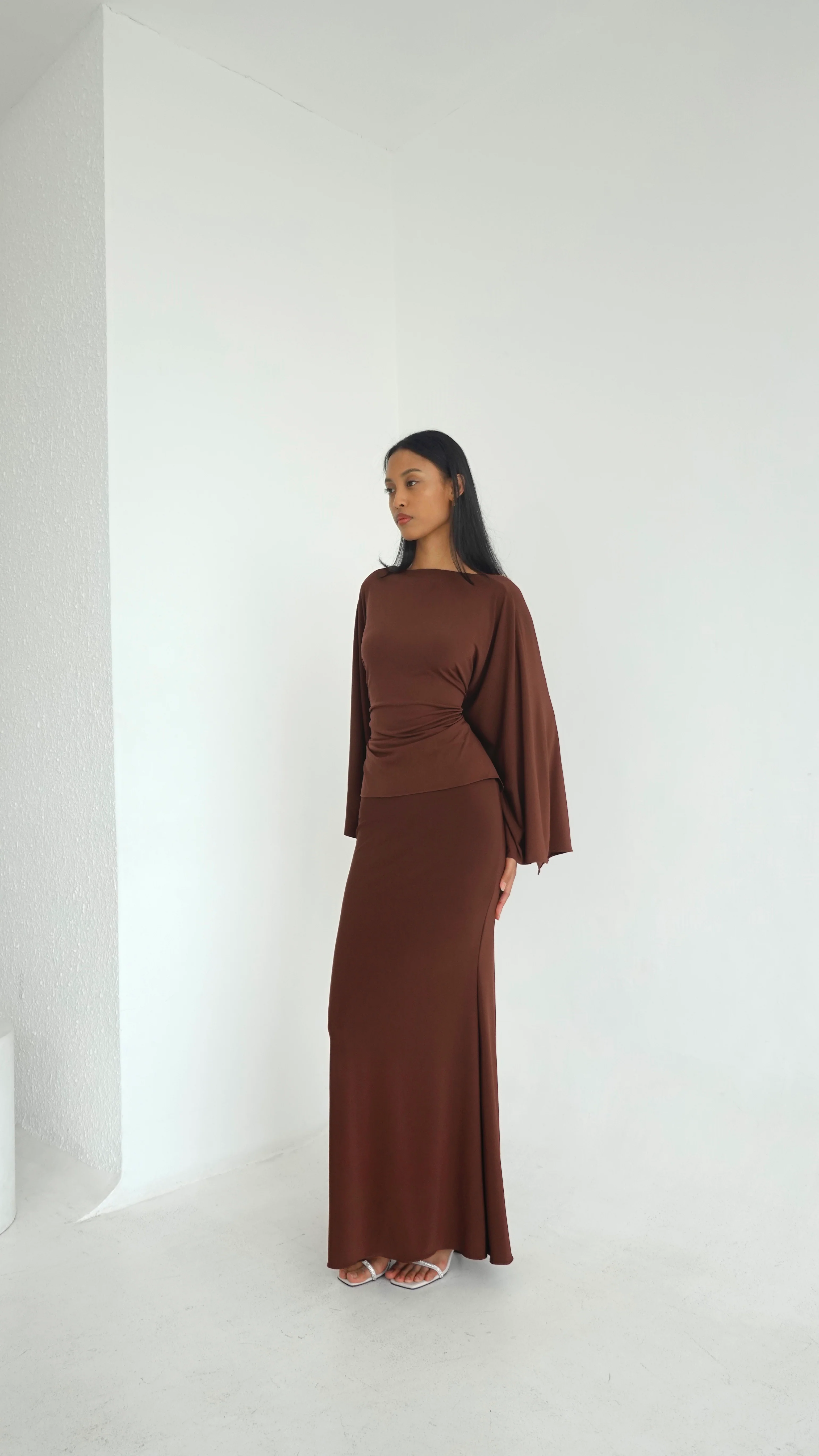 Toffee Brown Top & Skirt Set - Image 4
