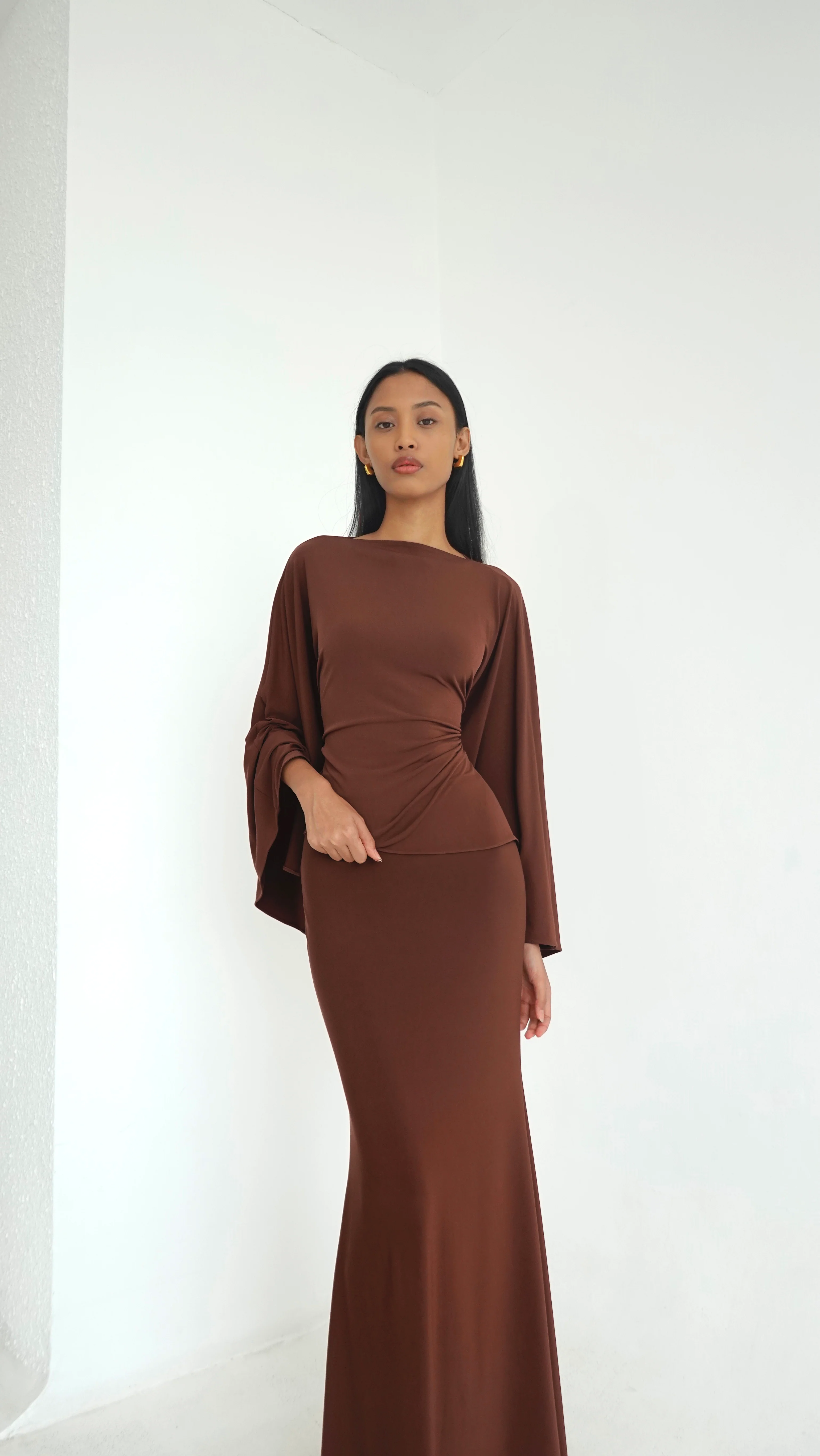 Toffee Brown Top & Skirt Set - Image 6