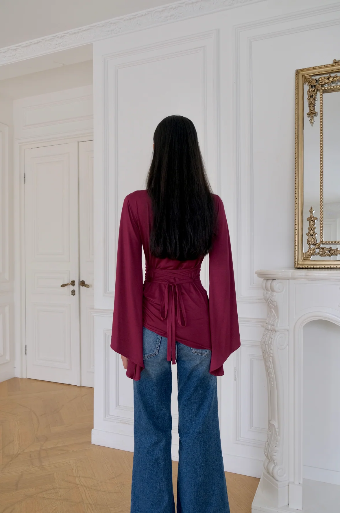 TULIP Draped Top in Berry - Image 6